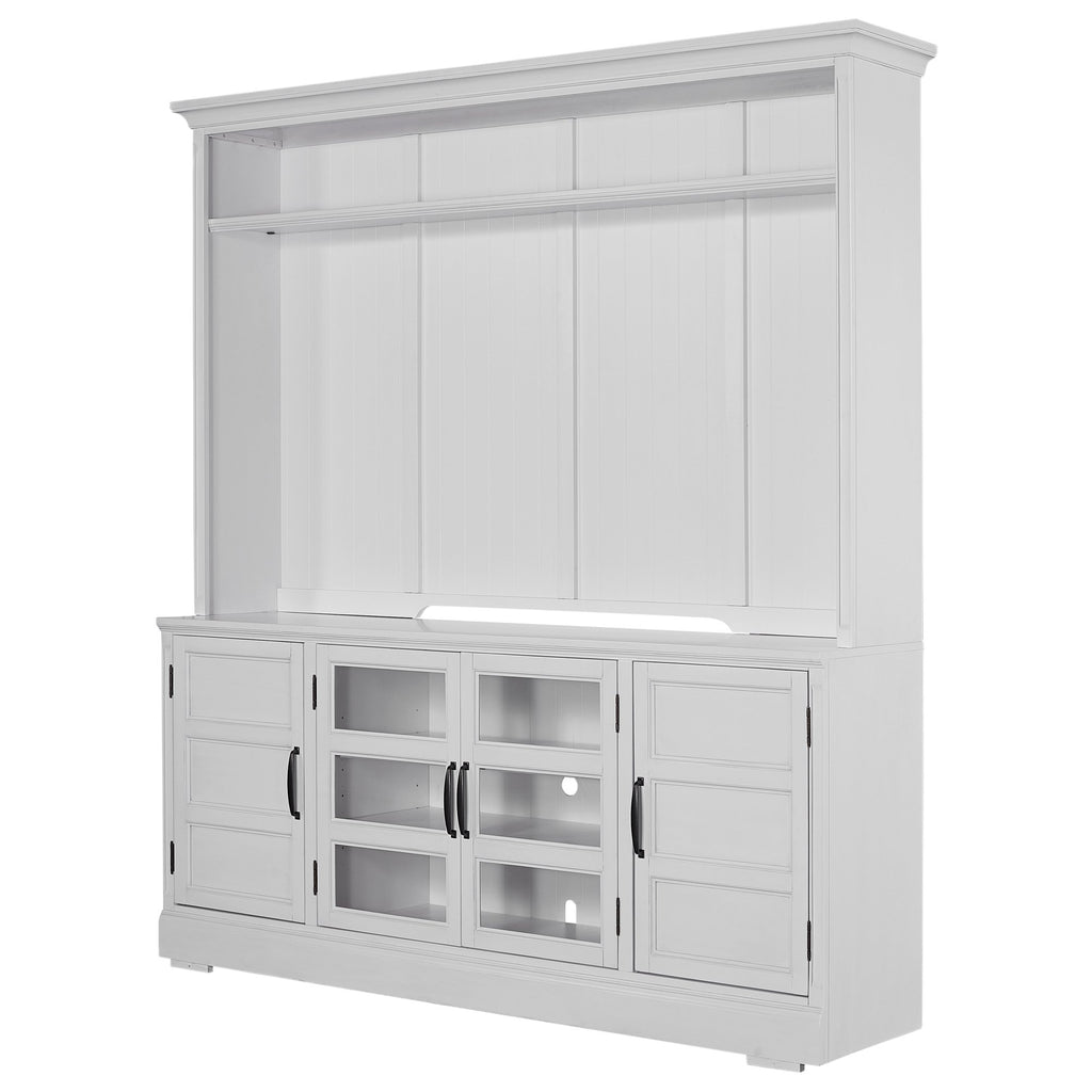 Parker House Shoreham - Effortless White 76 In. Tv Console With Hutch