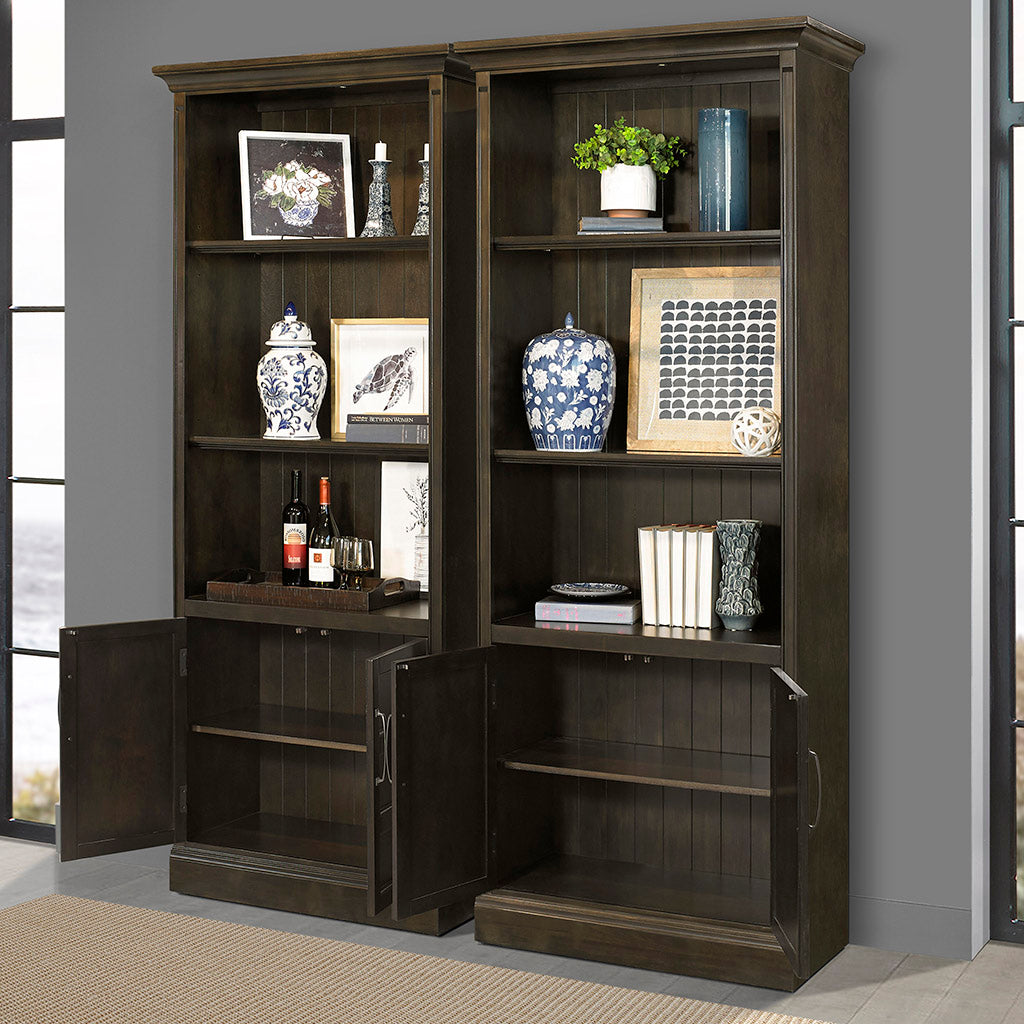 Model: SHO#435-MDR | Parker House Shoreham - Medium Roast 35 In. Door Bookcase