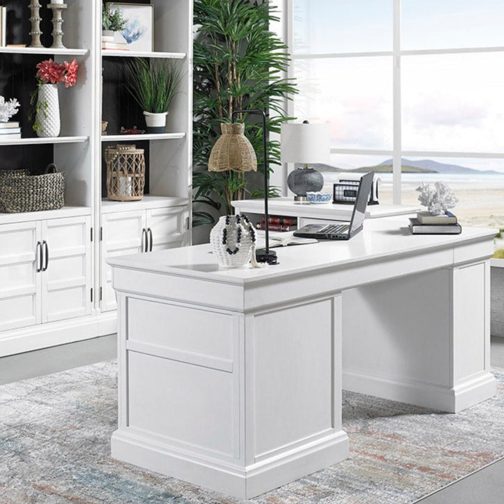 Parker House Shoreham - Effortless White Pedestal Desk (sho#480, Sho#481 & Sho#482)