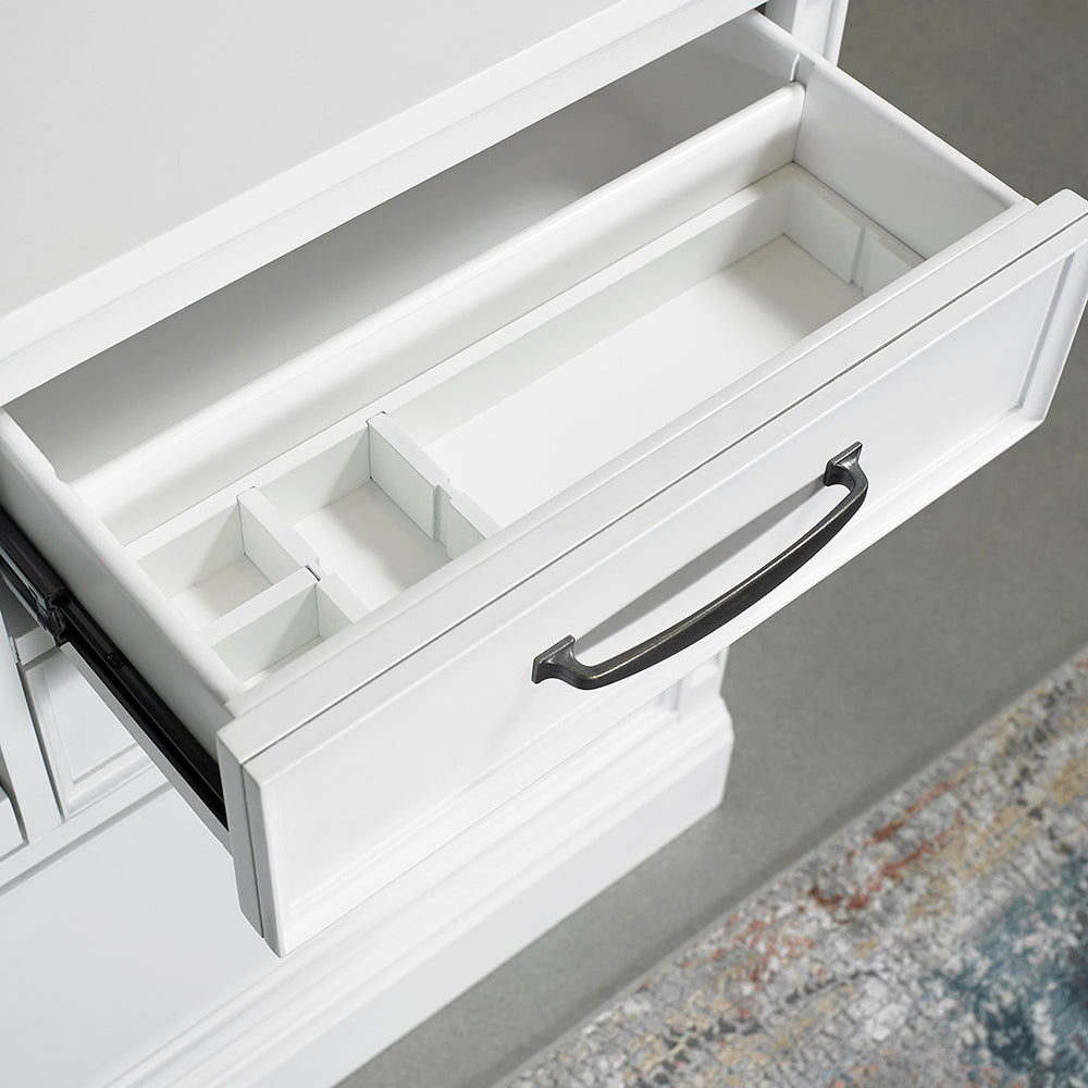 Model: SHO#480-3-EFW | Parker House Shoreham - Effortless White Pedestal Desk (sho#480, Sho#481 & Sho#482)