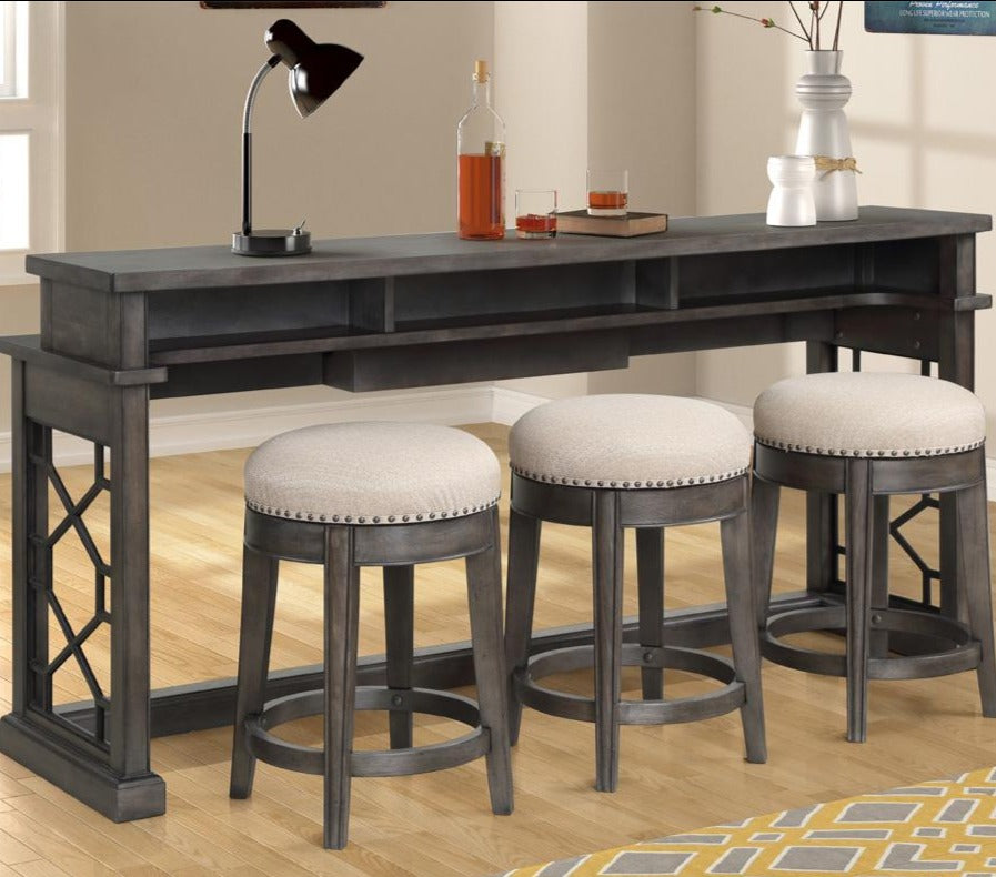 Parker House Sundance - Smokey Grey Everywhere Console With 3 Stools