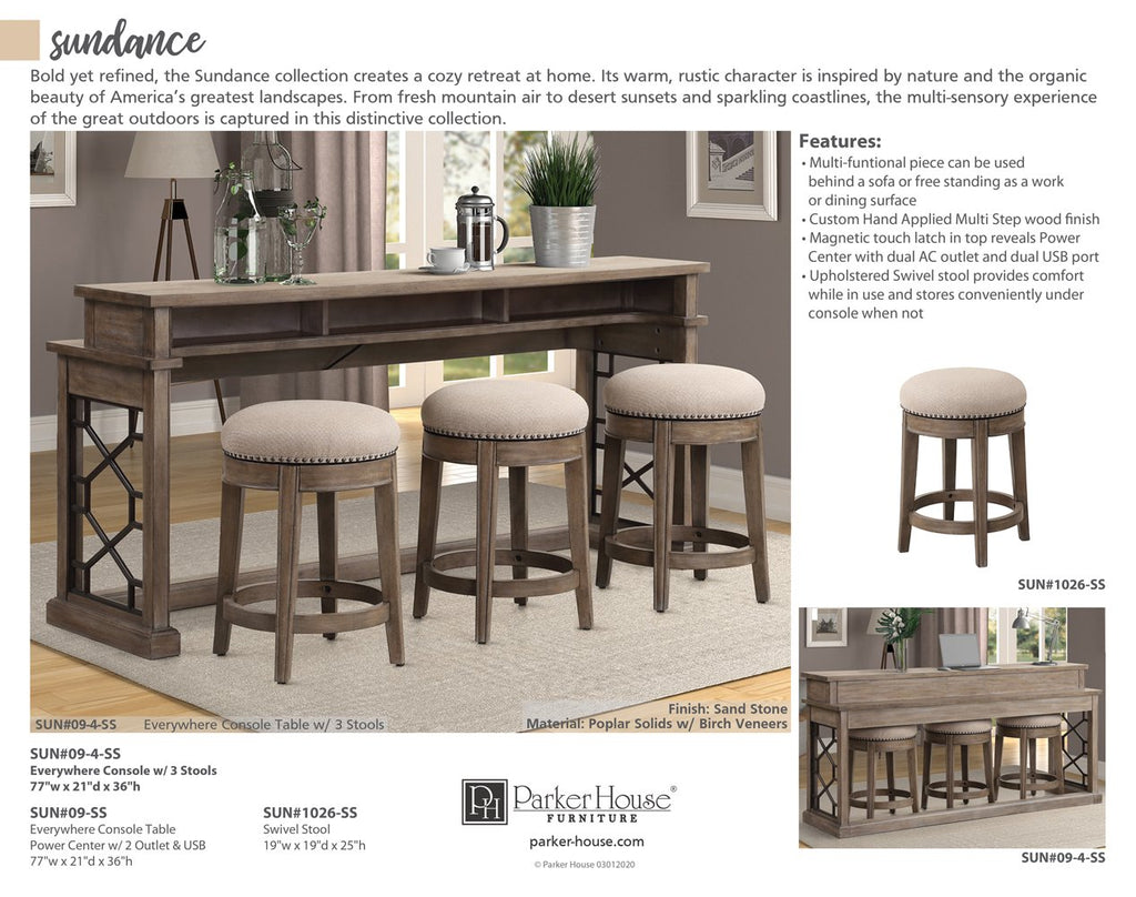 Model: SUN#09-SS | Parker House Sundance - Sandstone Everywhere Console Table