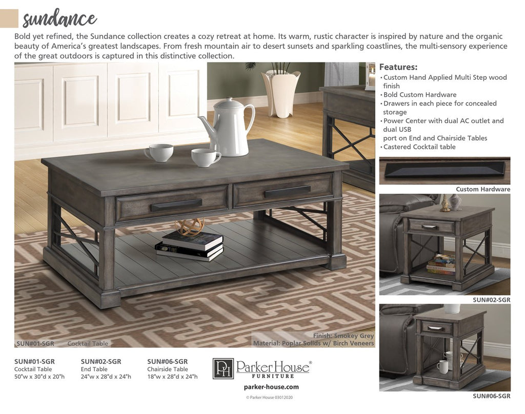 Model: SUN#02-SGR | Parker House Sundance - Smokey Grey End Table