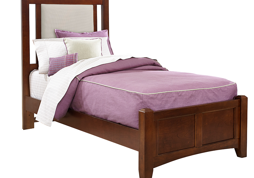 Vaughan-Bassett Twin Upholstered Bed 3/3 - Linen