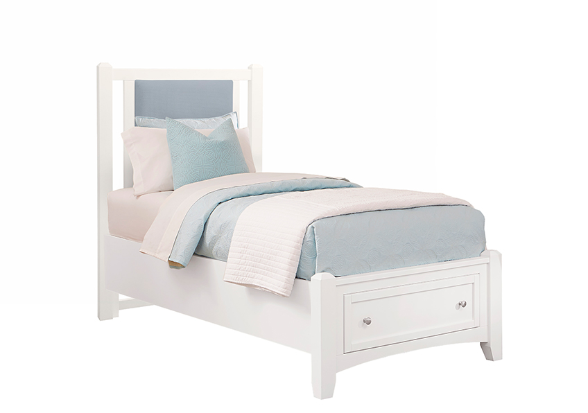 Vaughan-Bassett Twin Upholstered Storage Bed 3/3 - Blue