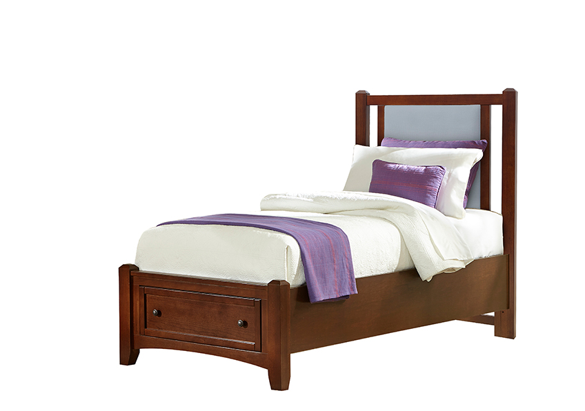 Vaughan-Bassett Twin Upholstered Storage Bed 3/3 - Blue