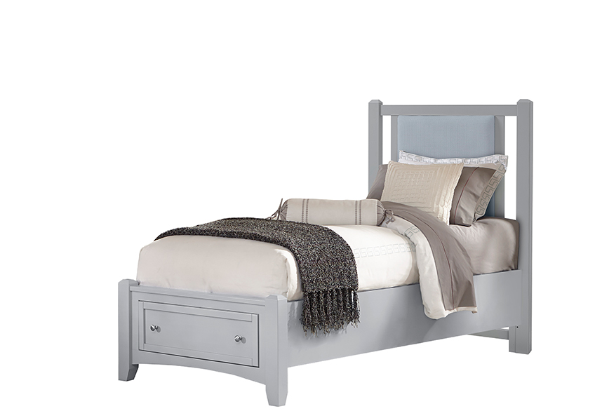 Vaughan-Bassett Twin Upholstered Storage Bed 3/3 - Blue