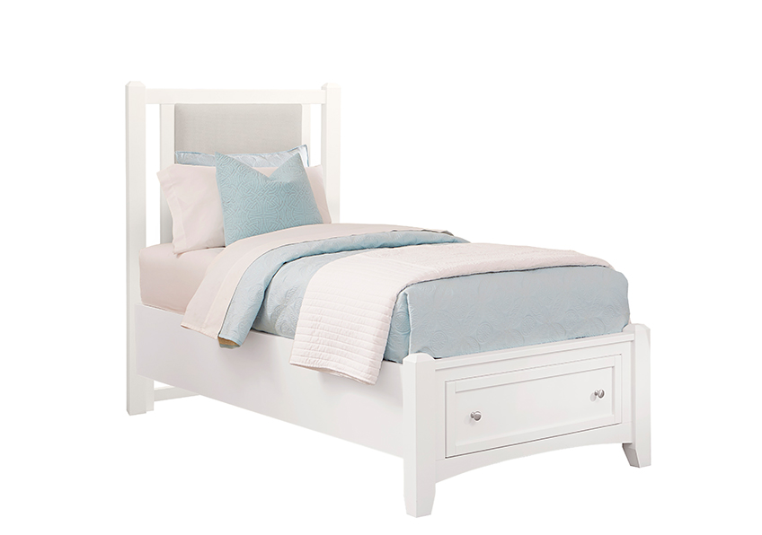 Vaughan-Bassett Twin Upholstered Storage Bed 3/3 - Grey