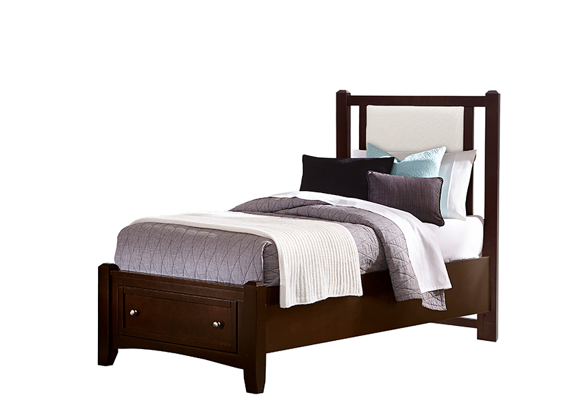 Vaughan-Bassett Twin Upholstered Storage Bed 3/3 - Grey