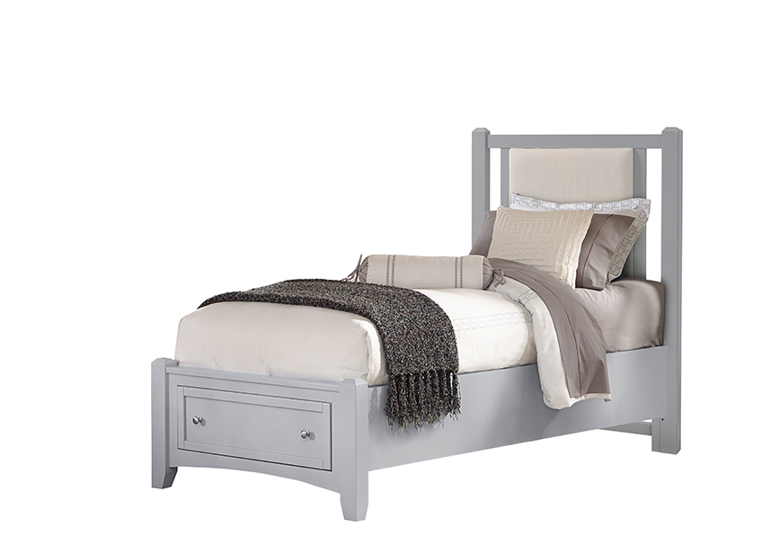Vaughan-Bassett Twin Upholstered Storage Bed 3/3 - Linen