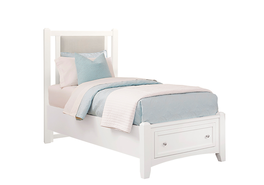 Vaughan-Bassett Twin Upholstered Storage Bed 3/3 - Linen