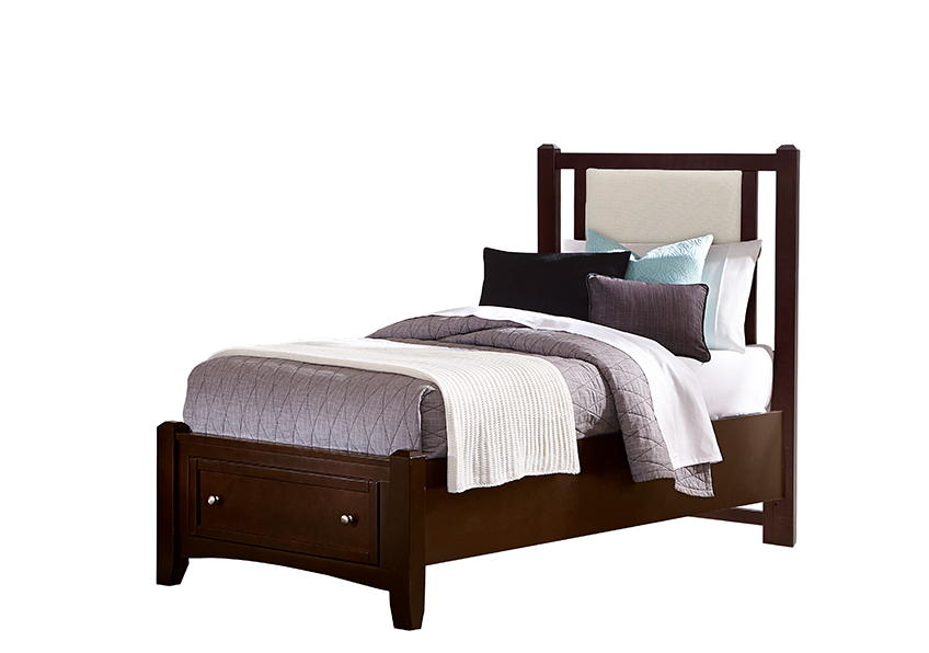 Vaughan-Bassett Twin Upholstered Storage Bed 3/3 - Linen