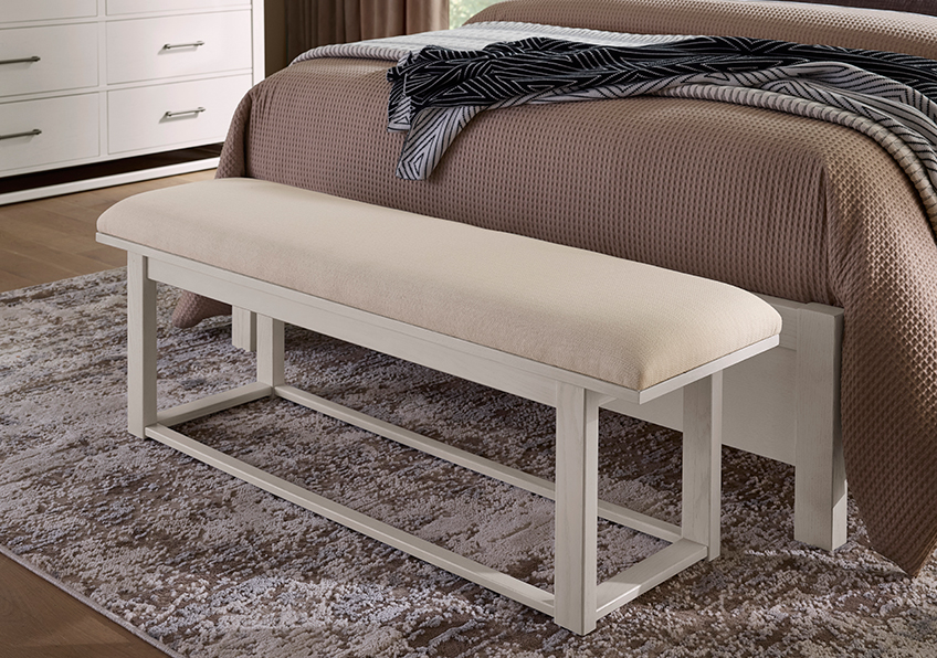 Vaughan-Bassett Uph Bench - Ivory Cream