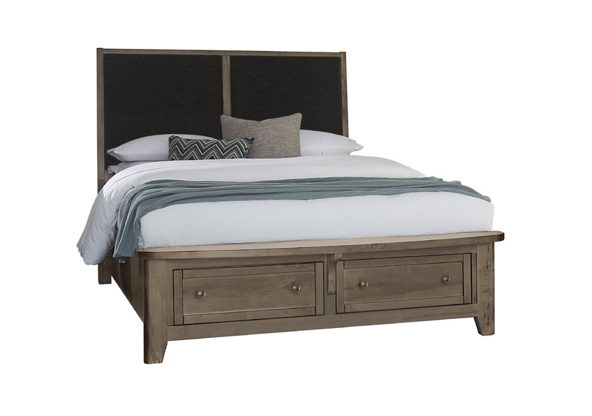 Vaughan-Bassett Upholstered Bed With Storage -black