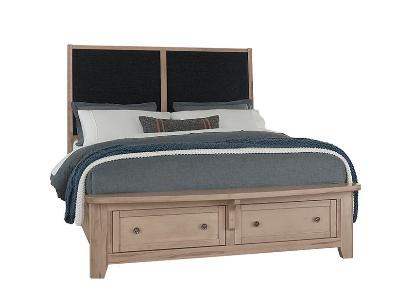 Vaughan-Bassett Upholstered Bed With Storage -black