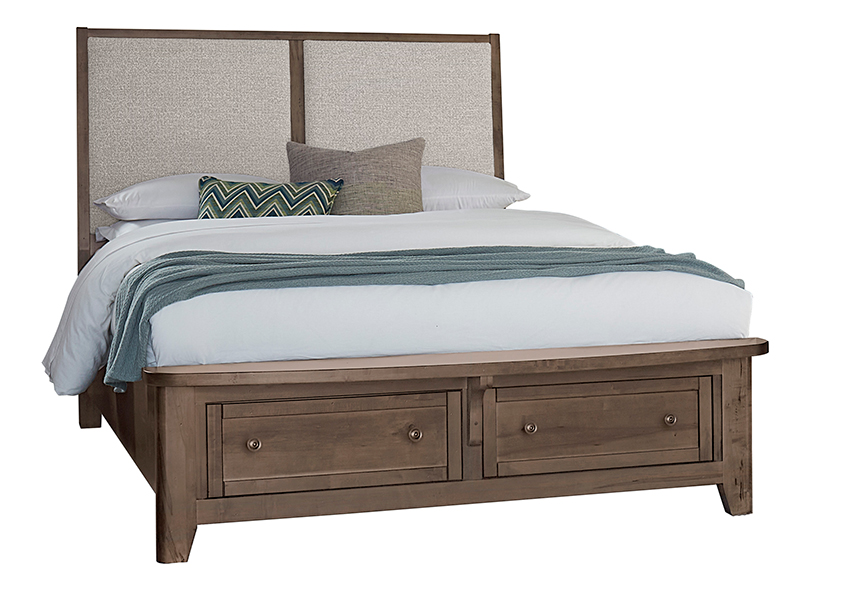 Vaughan-Bassett Upholstered Bed With Storage -grey