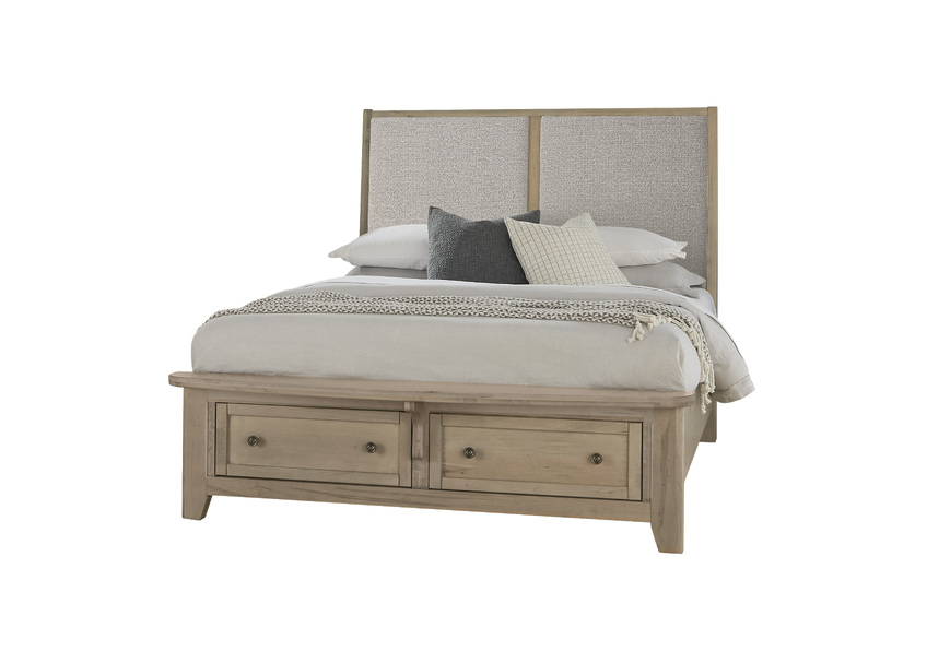 Vaughan-Bassett Upholstered Bed With Storage -grey