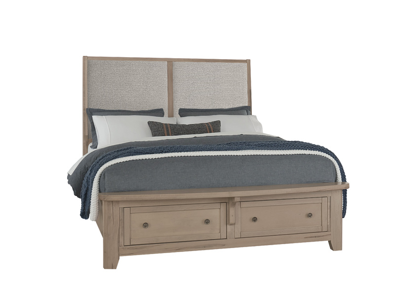 Vaughan-Bassett Upholstered Bed With Storage -grey