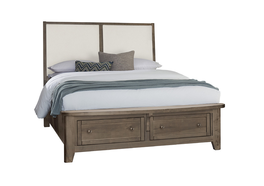 Vaughan-Bassett Upholstered Bed With Storage -white