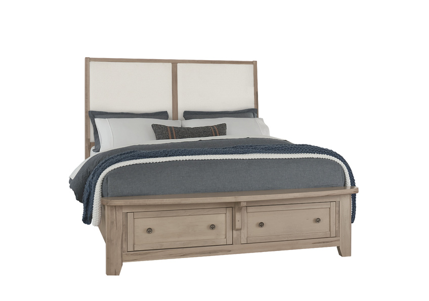 Vaughan-Bassett Upholstered Bed With Storage -white