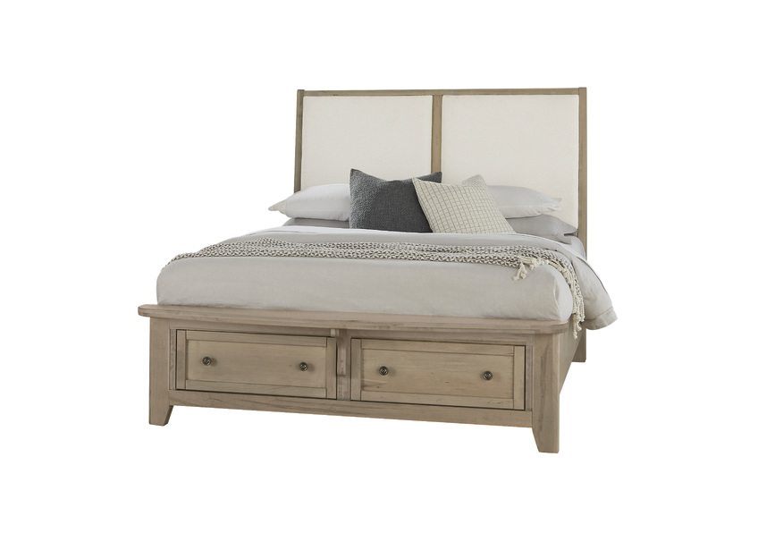 Vaughan-Bassett Upholstered Bed With Storage -white