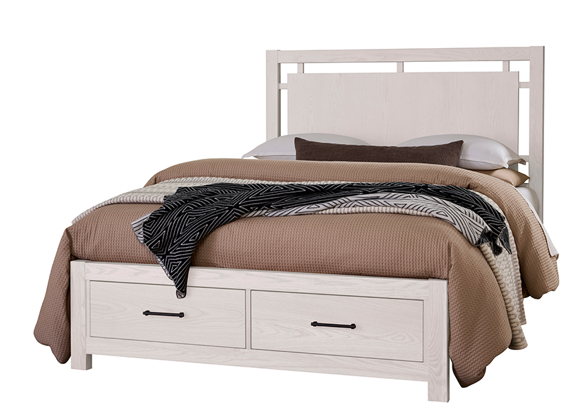 Vaughan-Bassett Floating Panel Bed With Footboard Storage