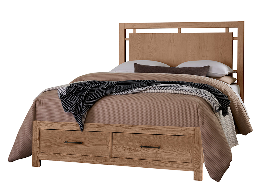 Vaughan-Bassett Floating Panel Bed With Footboard Storage