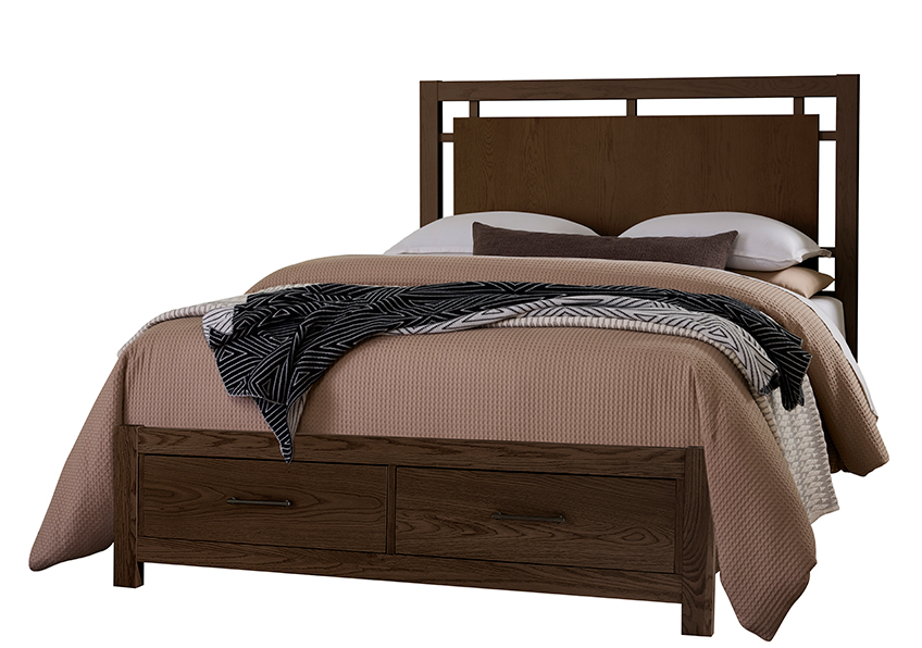Vaughan-Bassett Floating Panel Bed With Footboard Storage