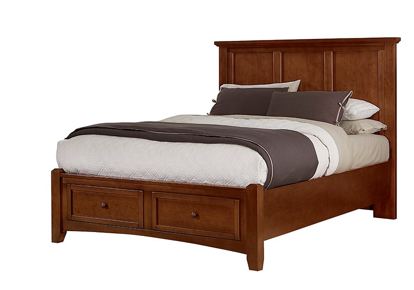 Vaughan-Bassett Full, Queen, & King Mansion Storage Bed - Cherry Finish