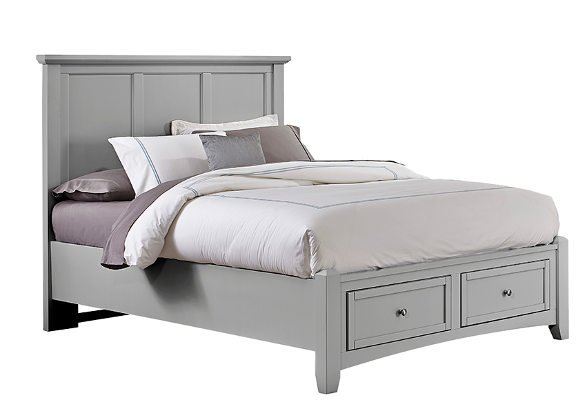 Vaughan-Bassett Full, Queen, & King Mansion Storage Bed - Grey Finish