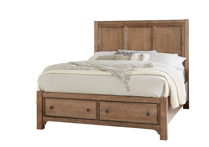 Vaughan-Bassett Panel Bed W/ Storage Footboard