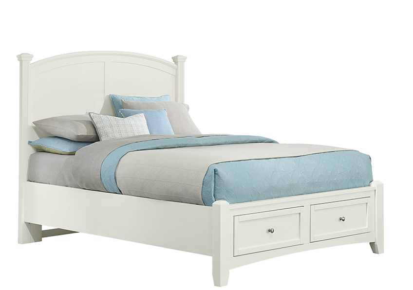 Vaughan-Bassett Queen & King Poster Storage Bed - White Finish