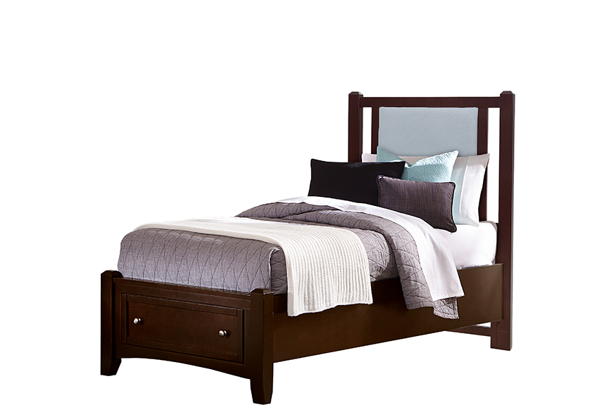 Vaughan-Bassett Twin Upholstered Storage Bed 3/3 - Blue