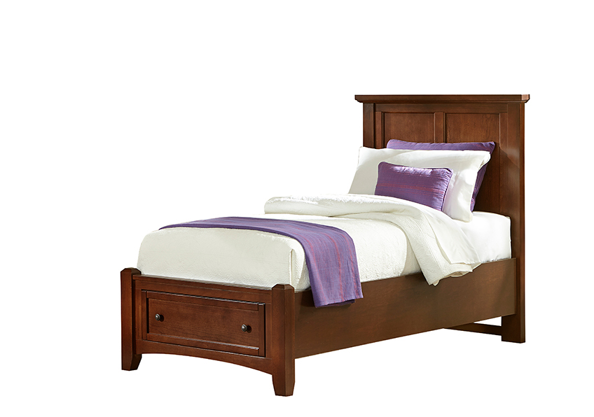 Vaughan-Bassett Twin Mansion Storage Bed - Cherry Finish