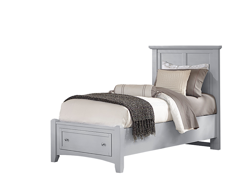 Vaughan-Bassett Twin Mansion Storage Bed - Grey Finish