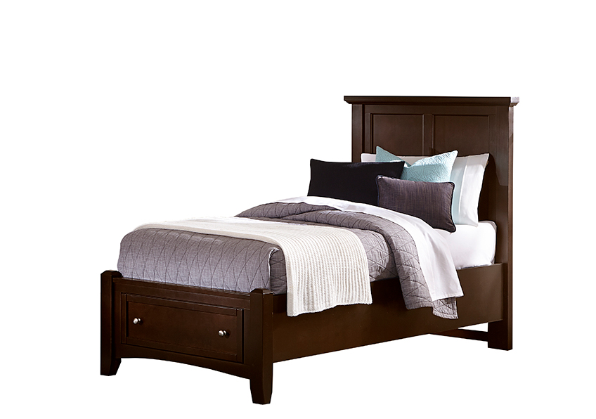 Vaughan-Bassett Twin Mansion Storage Bed - Merlot Finish