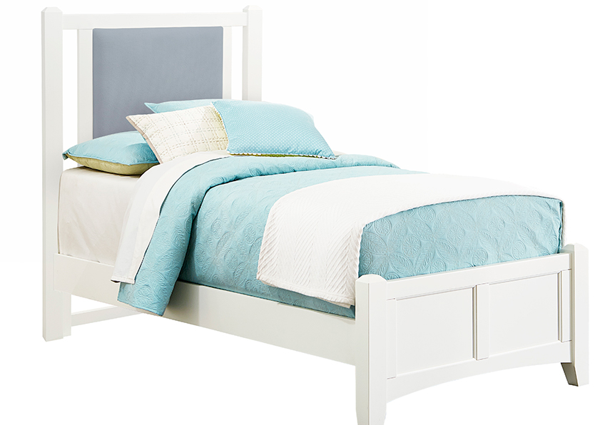 Vaughan-Bassett Twin Upholstered Bed 3/3 - Blue