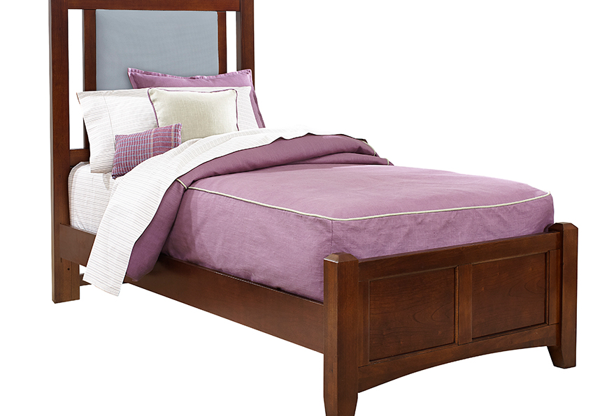 Vaughan-Bassett Twin Upholstered Bed 3/3 - Blue