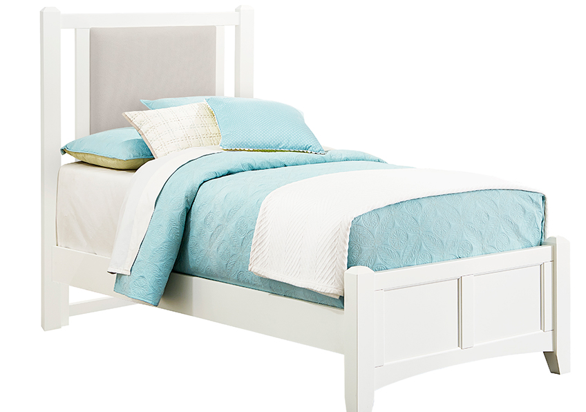 Vaughan-Bassett Twin Upholstered Bed 3/3 - Grey