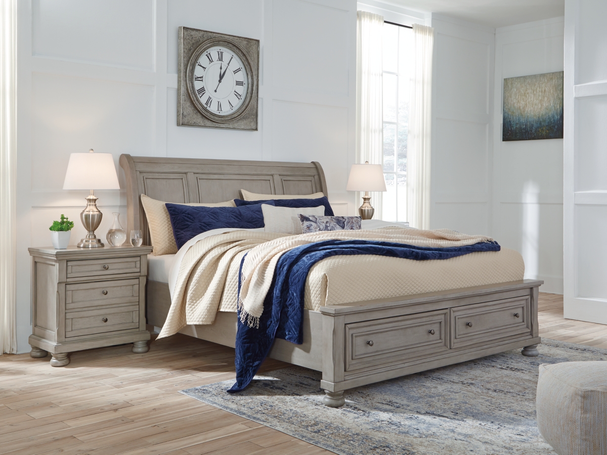 Millennium by Ashley Porter Queen Sleigh Bed with 2 Storage Drawers - King