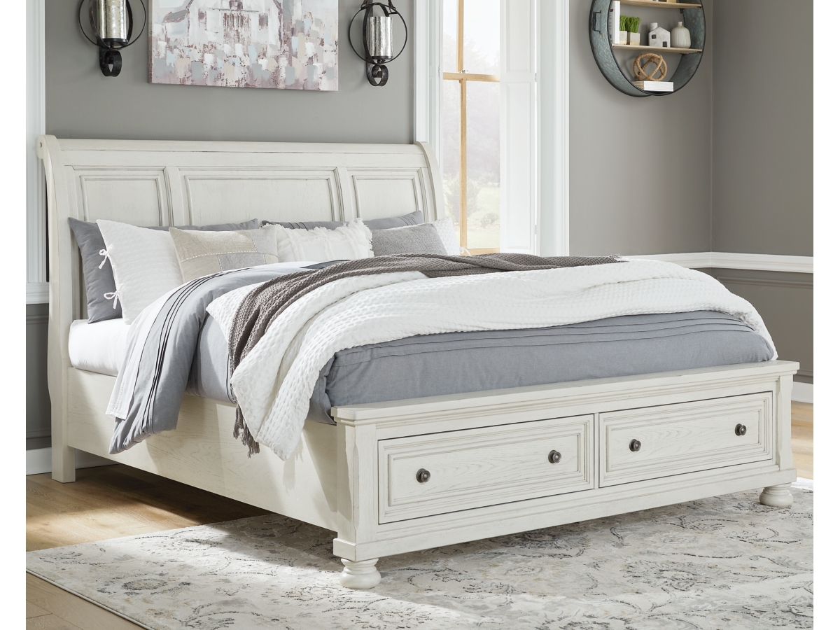 Millennium by Ashley Porter Queen Sleigh Bed with 2 Storage Drawers - King