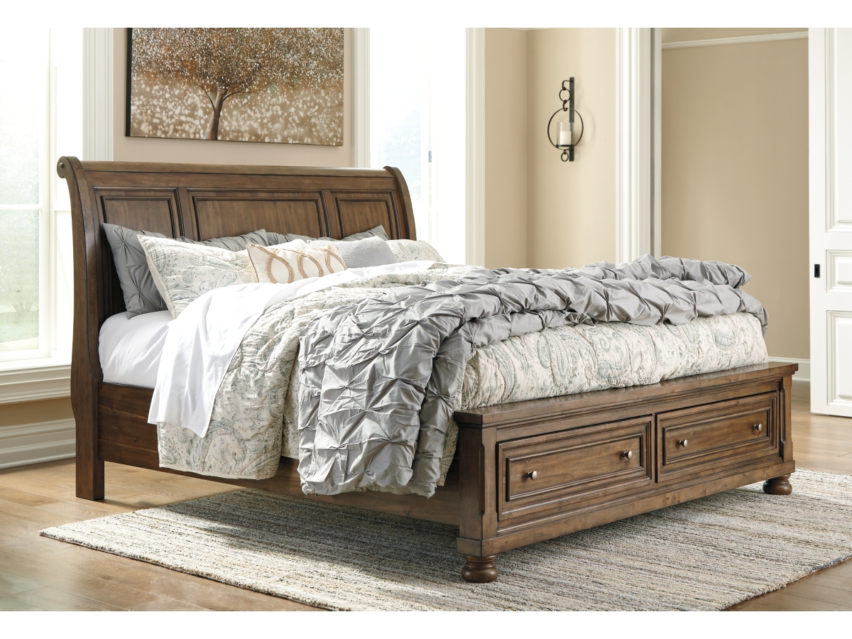 Millennium by Ashley Porter Queen Sleigh Bed with 2 Storage Drawers - California King