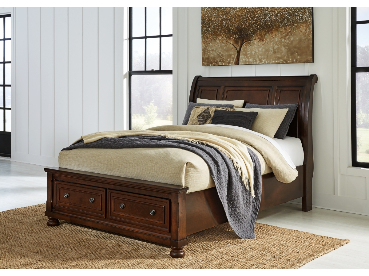 Millennium by Ashley Porter Queen Sleigh Bed with 2 Storage Drawers -