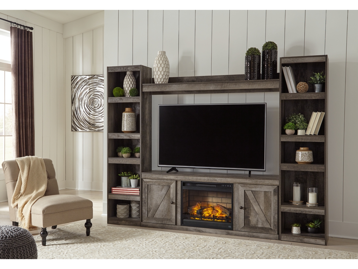 Signature Design by Ashley Wynnlow 4-Piece Entertainment Center with 60" TV Stand and Electric Fireplace