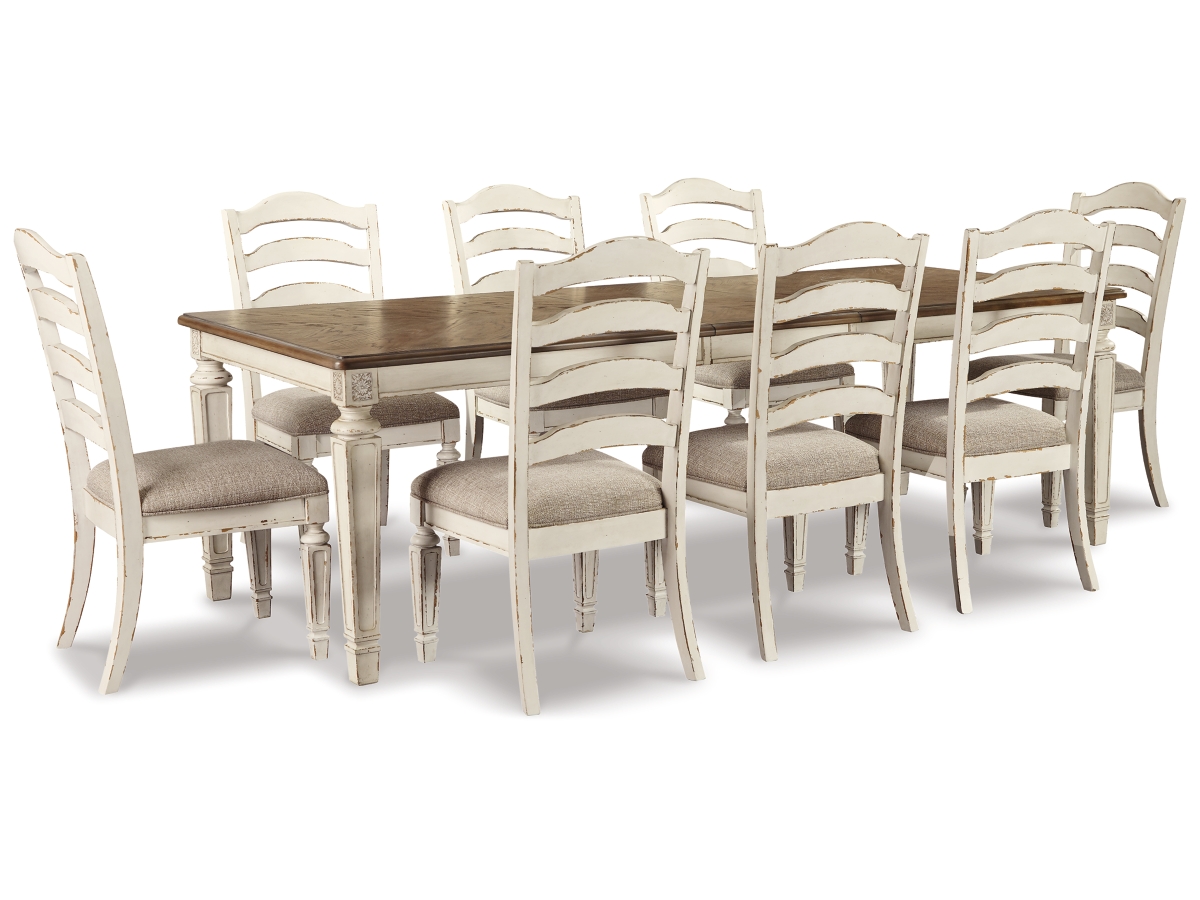 Signature Design by Ashley Realyn Dining Table and 8 Chairs