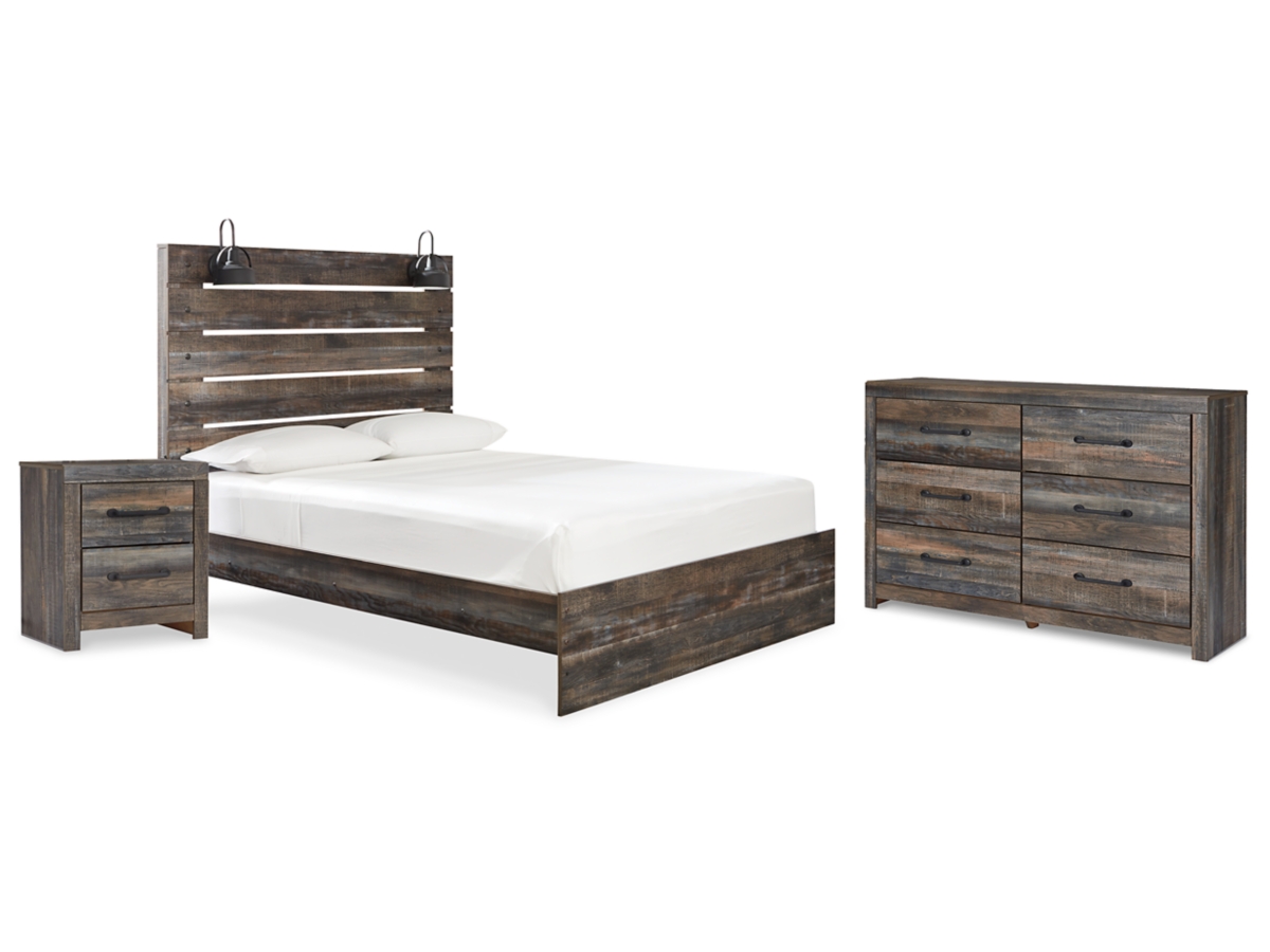 Signature Design by Ashley Drystan Queen Panel Bed with Dresser and Nightstand - Queen
