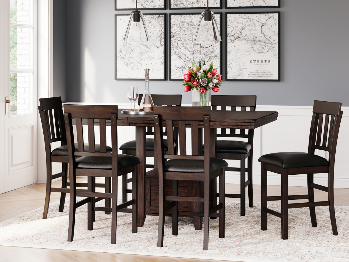 Signature Design by Ashley Haddigan Counter Height Dining Table and 6 Barstools
