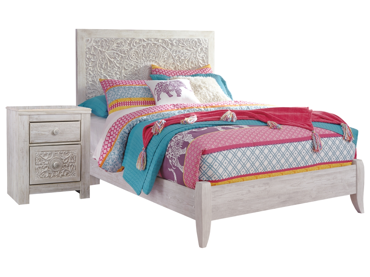 Signature Design by Ashley Paxberry Twin Panel Bed with Nightstand - Full