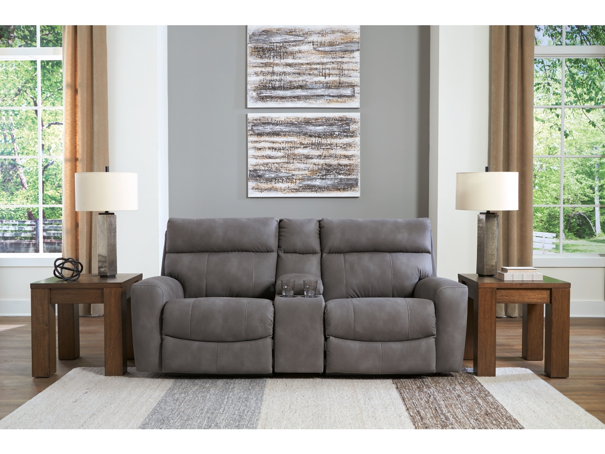 Signature Design by Ashley Next-Gen DuraPella Performance Fabric 3-Piece Dual Power Reclining Modular Loveseat with Console