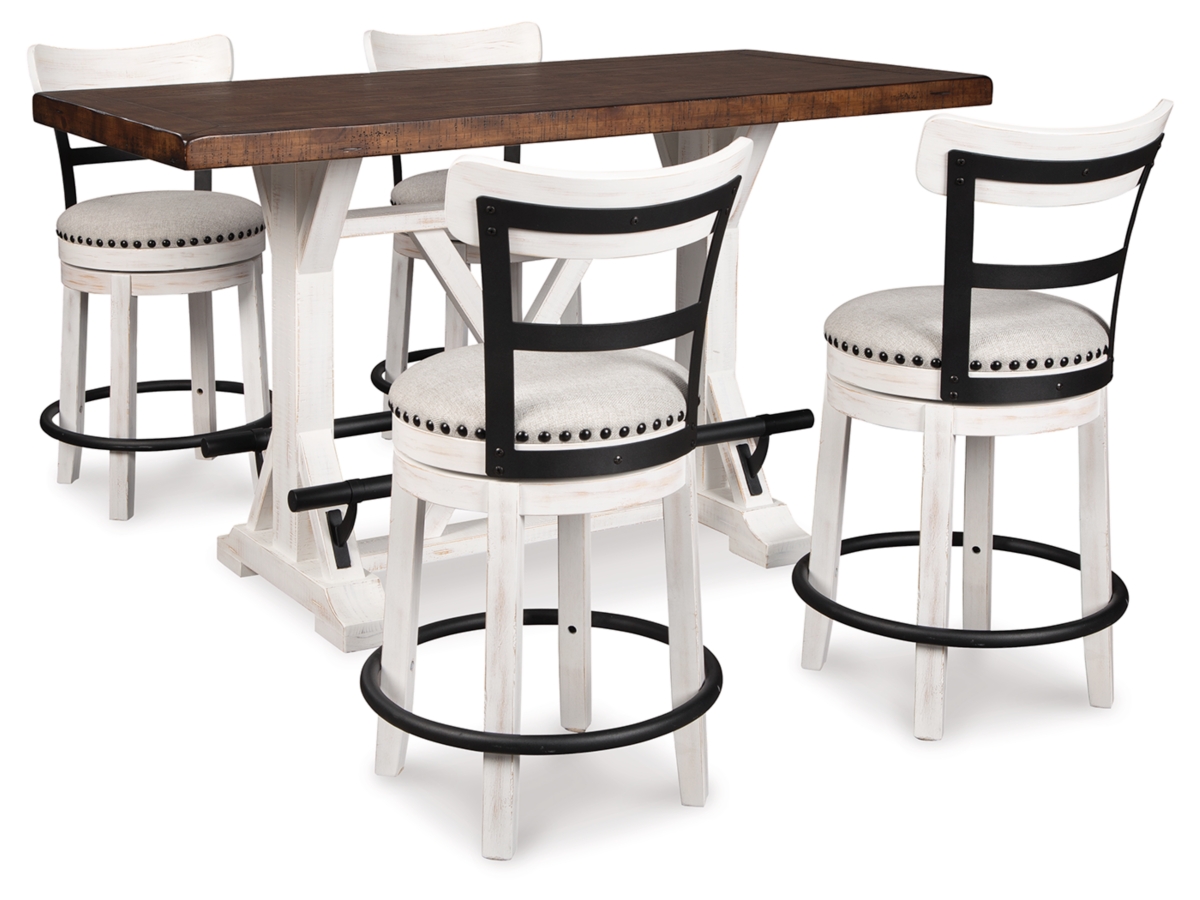 Signature Design by Ashley Valebeck Counter Height Dining Table and 4 Barstools